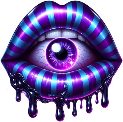 Bügelbild Bügelmotiv Halloween Lippen Mund Kuss Horror verschiedene Größen