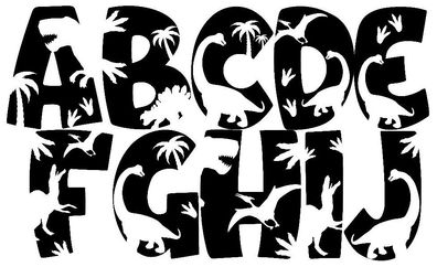 Bügelbild Bügelmotiv Buchstabe Alphabet Dinosaurier Name verschiedene Größen