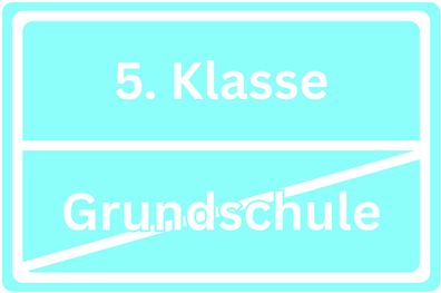 Bügelbild Bügelmotiv Schild Grundschule 5. Klasse verschiedene Farben