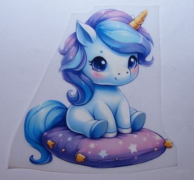 Bügelbild Bügelmotiv Einhorn Unicorn blau Junge Mädchen verschiedene Größen