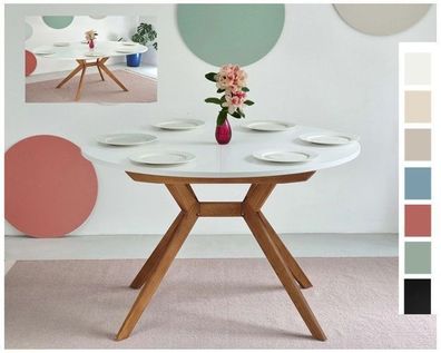 Runder Esszimmertisch BIJU ausziehbar 110-160cm / 120-170cm verschiedene Farben