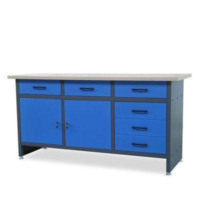 Werkbank mit Arbeitsplatte Werktisch mit 6 Schubladen bis 500 kg Metall 170x60x85 cm