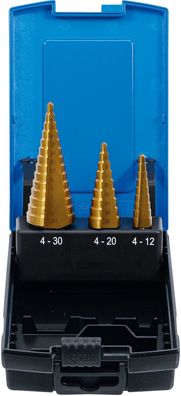 Stufenbohrer-Satz | titannitriert | Ø 4 - 30 mm | 3-tlg. BGS