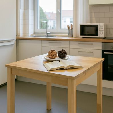 Esstisch 70x70 Tisch Kernbuche Küchentisch Plattenstärke 2cm #2876