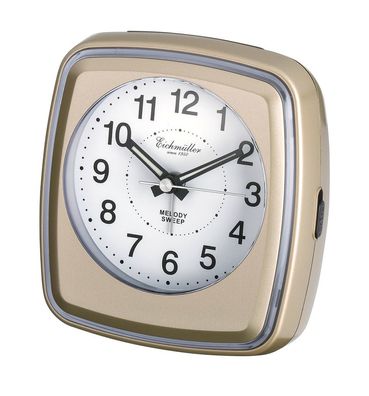 Reisewecker Wecker mit Melodie Alarm und Farbiger Beleuchtung goldfarben