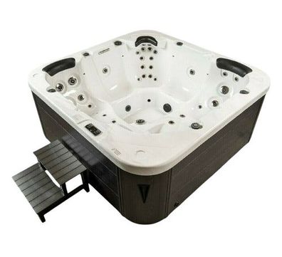 XXL Luxus SPA LED Whirlpool SET 215x215 Farblicht Outdoor Indoor Pool 5 Personen w