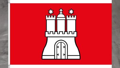 Fahne Flagge Freie und Hansestadt Hamburg Sturmfahne - 90 x 150 cm