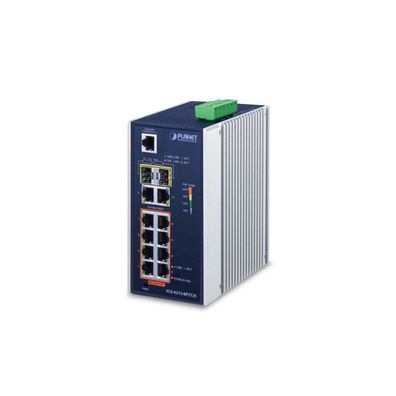 PLANET Industrial 8-Port 10/100/1000T 802.3at PoE + 2-Port