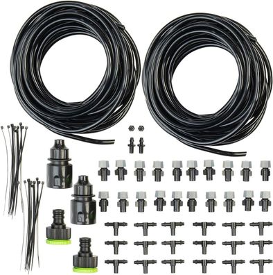 NEU 2er Set Sprühnebeldusche 10m Schlauch für Garten Bewässerung Luftbefeuchter