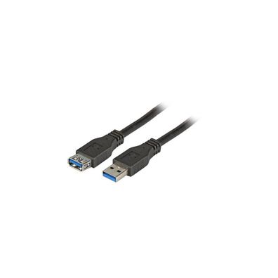 EFB USB3.0 Verlängerungskabel A-A, t-Bu,1,8m, chwarz, remium