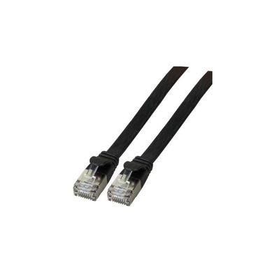 EFB RJ45 Flachpatchkabel U/FTP, Cat.6A, PVC, 1,5m, schwarz