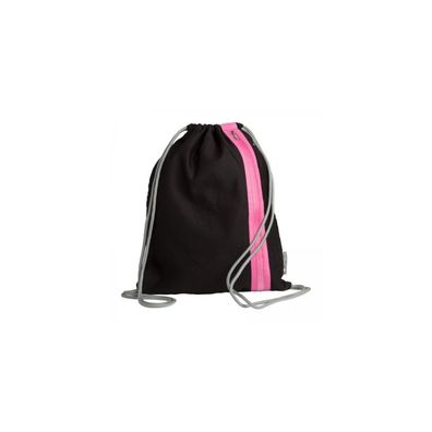PAGNA Turnbeutel Go schwarz/dunkelrosa Zipper 46x36cm