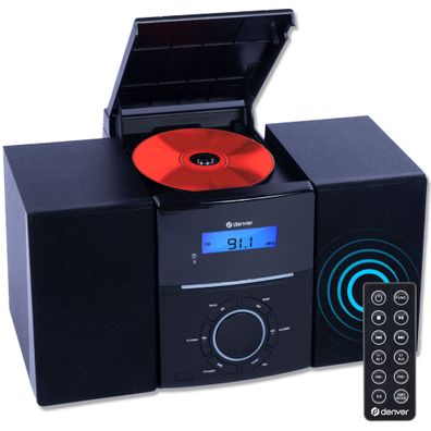 Denver MCA-240 Musiksystem mit Radio, Bluetooth, CD-Player & 2x20W Lautsprecher