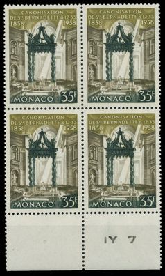MONACO 1958 Nr 598 postfrisch Viererblock URA X3BA75A