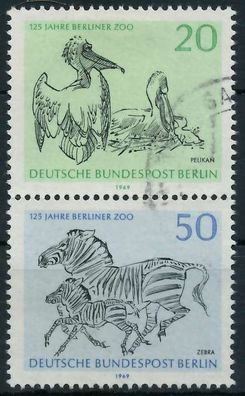 BERLIN Zusammendruck Nr B2 Zd4 gestempelt SENKR PAAR X7F4CF6