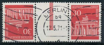 BERLIN Zusammendruck Nr KZ3b-HBS zentrisch gestempelt 3ER ST X7FDC66