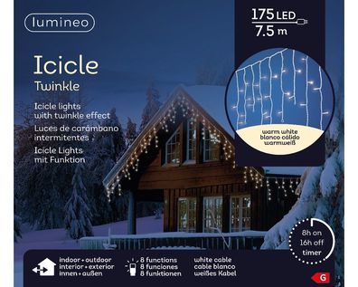 LED Icicle Lights Twinkle Effekt 8 Funktionen