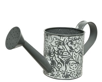 Gießkanne Blumenkanne Muster Zink hellgrau Höhe 29 Weite 11 cm Höhe 13 cm