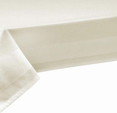 Tischdecke Tischtuch mit Atlaskante Breite 130 cm Damast champagner Baumwolle