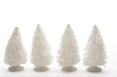 Minibaum Tannenbaum indoor Ø4 cn H. 10 cm weiß beschneit 4 tlg