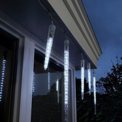 LED Eiszapfen Lichterkette transparent Außen 2,70 m