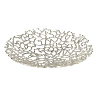 Dekoschale Fidan Ø32 cm H6 cm Aluminium Silber Stückpreis