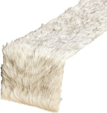 Tischläufer Felly, Kunstfell Polyester rechteckig beige L 120 cm