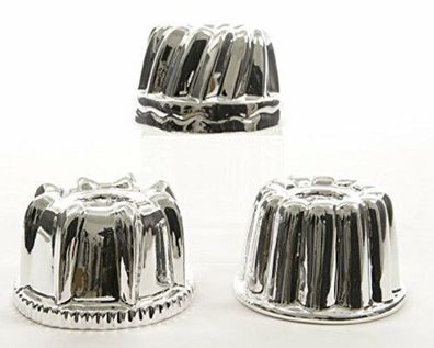 Teelicht Teelichthalter Kuchen Backform Gugelhupf silber 3er Set