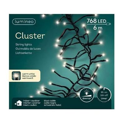 LED Clusterbeleuchtung Outdoor L.700cm 768L schwarz/warmes weiss