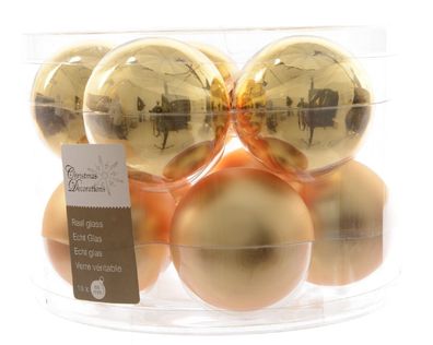 Weihnachtsbaumkugeln Glas Ø 6 cm 10 Stück gold matt/glänzend 