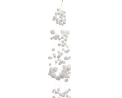 Schneegirlande polyester Schneebälle L.4cm B.135cm H.4cm weiß