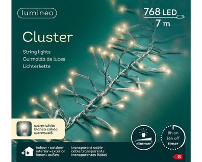 LED Clusterbeleuchtung Outdoor L.700cm 768L transparent/warm weiss