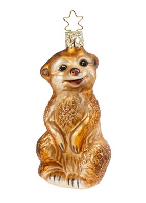 Christbaumschmuck Erdmännchen Glas 10 cm kupfer