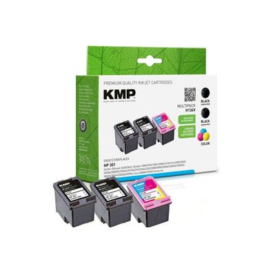 3 KMP H136V schwarz, color Tintenpatronen ersetzen HP 301 (E5Y87EE)