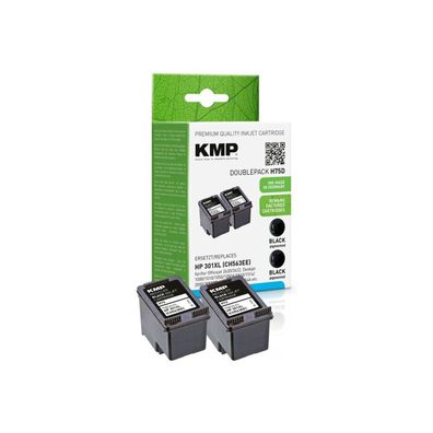 2 KMP H75D schwarz Tintenpatronen ersetzen HP 301XL (CH563EE)