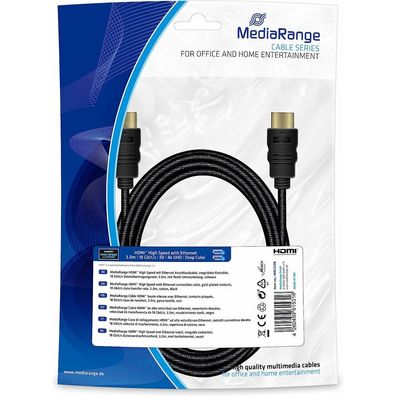 MediaRange HDMI A Kabel 4k 3,0 m schwarz