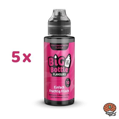 Big Bottle Einfach Fruchtig Frisch Aroma, Longfill 5x 10ml