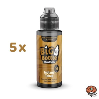 Big Bottle Indiana Tabak Aroma, Longfill 5x 10ml
