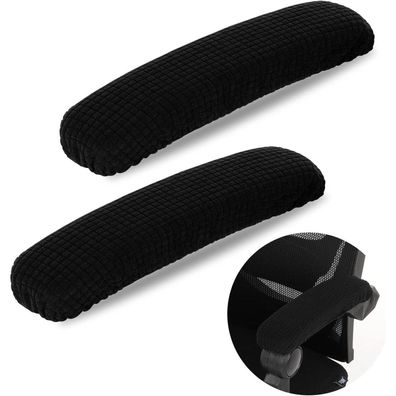 Bürostuhl Armlehnen Polster Abdeckungen 2er Pack Schwarz Dehnbar Polyester