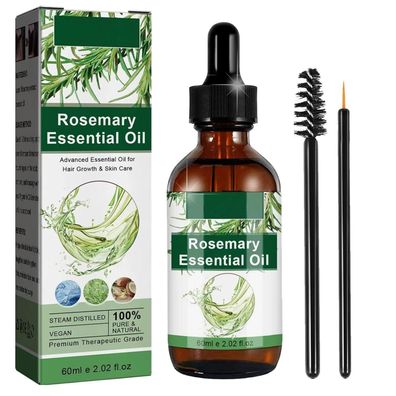 Ätherisches Rosmarinöl 60ML Haar Hautpflege Wimpern Augenbrauen Wachstum