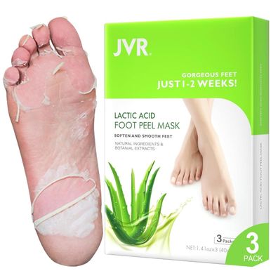 Fußmaske JVR 3 Paar Hornhaut Socken Milchsäure Hornhautentferner Pflege