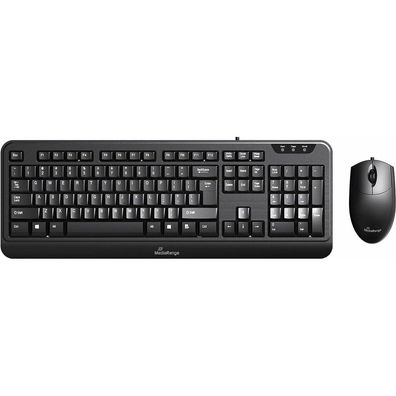 MediaRange MROS108 Tastatur-Maus-Set kabelgebunden schwarz