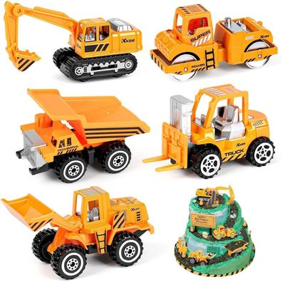 Kinder Spielzeugautos Baustellenfahrzeuge Metall 5 Stück Bagger Bulldozer
