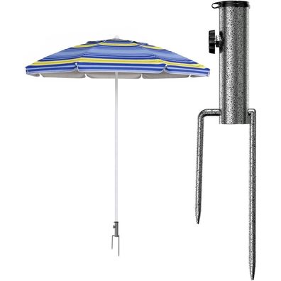 Eisen Schirmständer Rasendorn 35cm Bodendübel 21.5cm