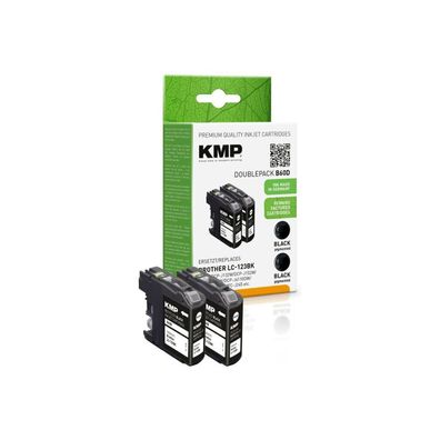 2 KMP B60D schwarz Tintenpatronen ersetzen brother LC-123BK