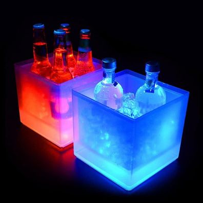 LED Eiswürfelbehälter Party Zubehör 3.5L mit Farbwechsel für Champagner Wein