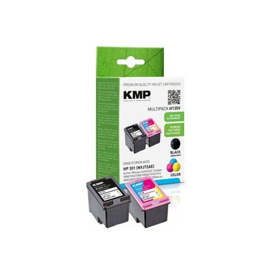 2 KMP H135V schwarz, color Tintenpatronen ersetzen HP 301 (N9J72AE)