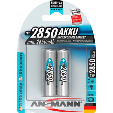 2850mAh (blau, 2x AA (Mignon))