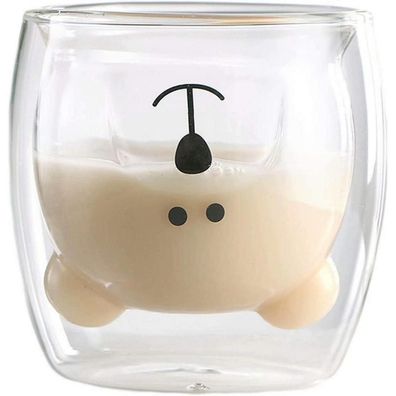 Bär Katze Becher Tasse Kaffeeglas Doppelwandig Isoliert Geschenk 250ml