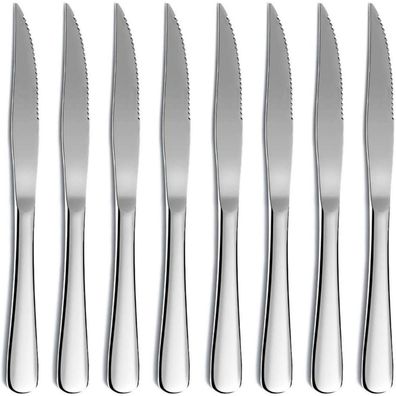 GrillChef Steakmesser Set 8 Stück Edelstahl Tafelmesser Besteck Grill Zubehör